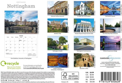 Carousel Worldwide, Nottingham 2026 A5 Wall Calendar