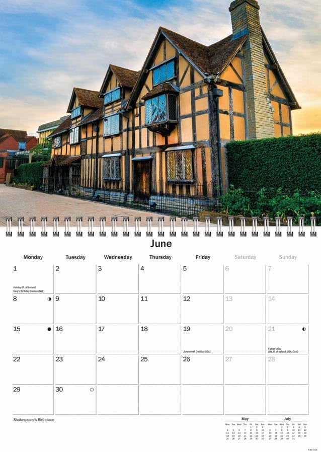 Carousel Worldwide, Shakespeare Country 2026 A5 Wall Calendar