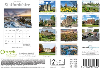 Staffordshire 2026 A5 Wall Calendar