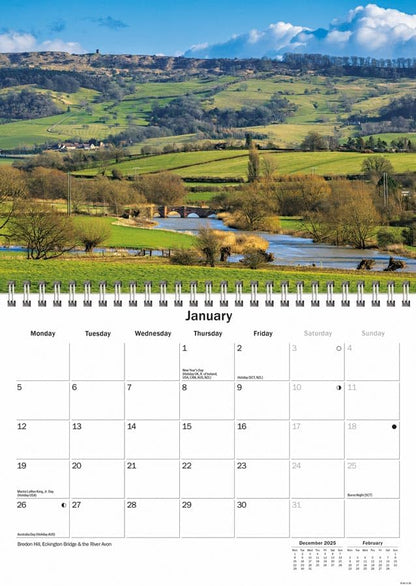 Worcestershire 2026 A5 Wall Calendar