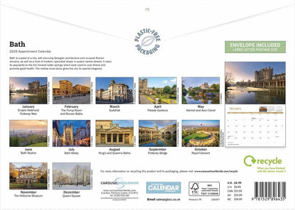 Bath 2026 A4 Wall Calendar