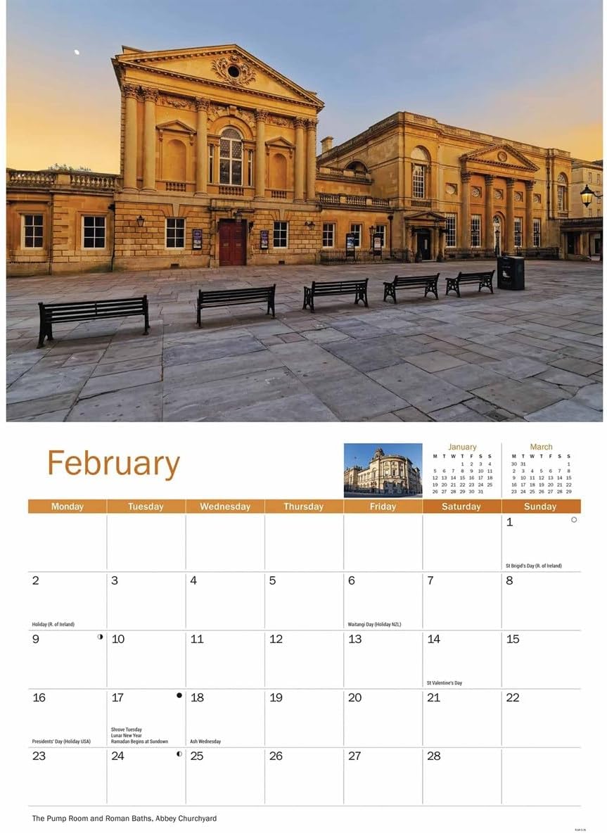 Bath 2026 A4 Wall Calendar