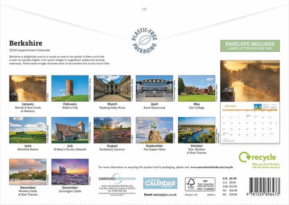 Berkshire 2026 A4 Wall Calendar