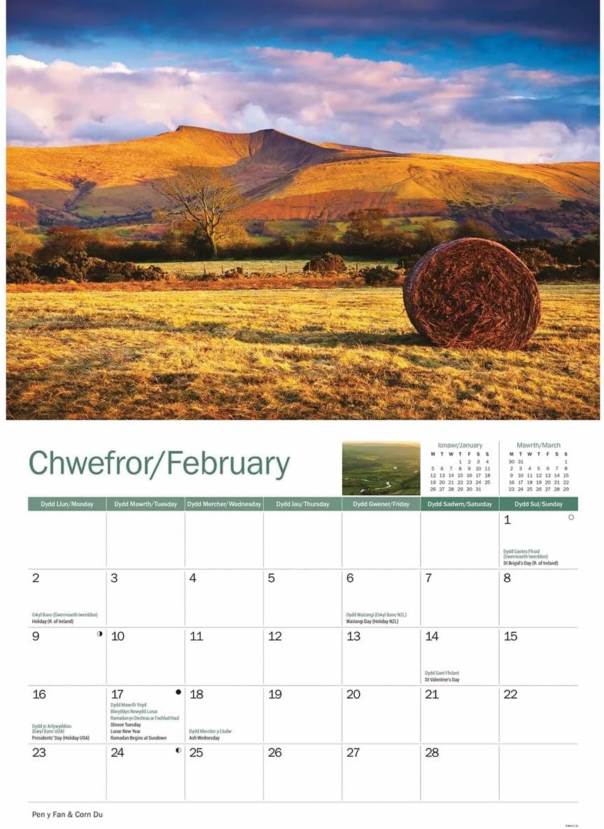 Brecon Beacons 2026 A4 Wall Calendar