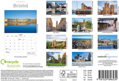 Bristol 2026 A5 Wall Calendar