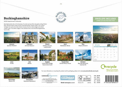 Buckinghamshire 2026 A4 Wall Calendar