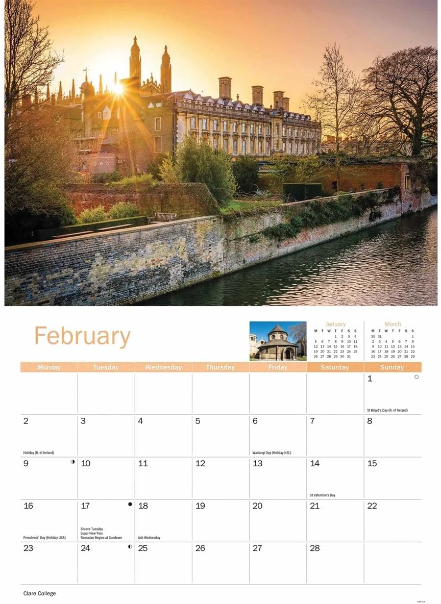 Cambridge 2026 A4 Wall Calendar