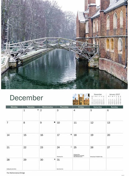 Cambridge 2026 A4 Wall Calendar