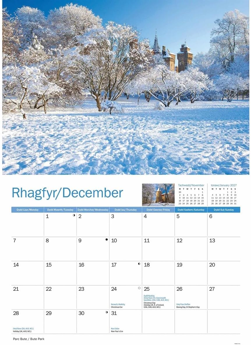 Cardiff 2026 A4 Wall Calendar