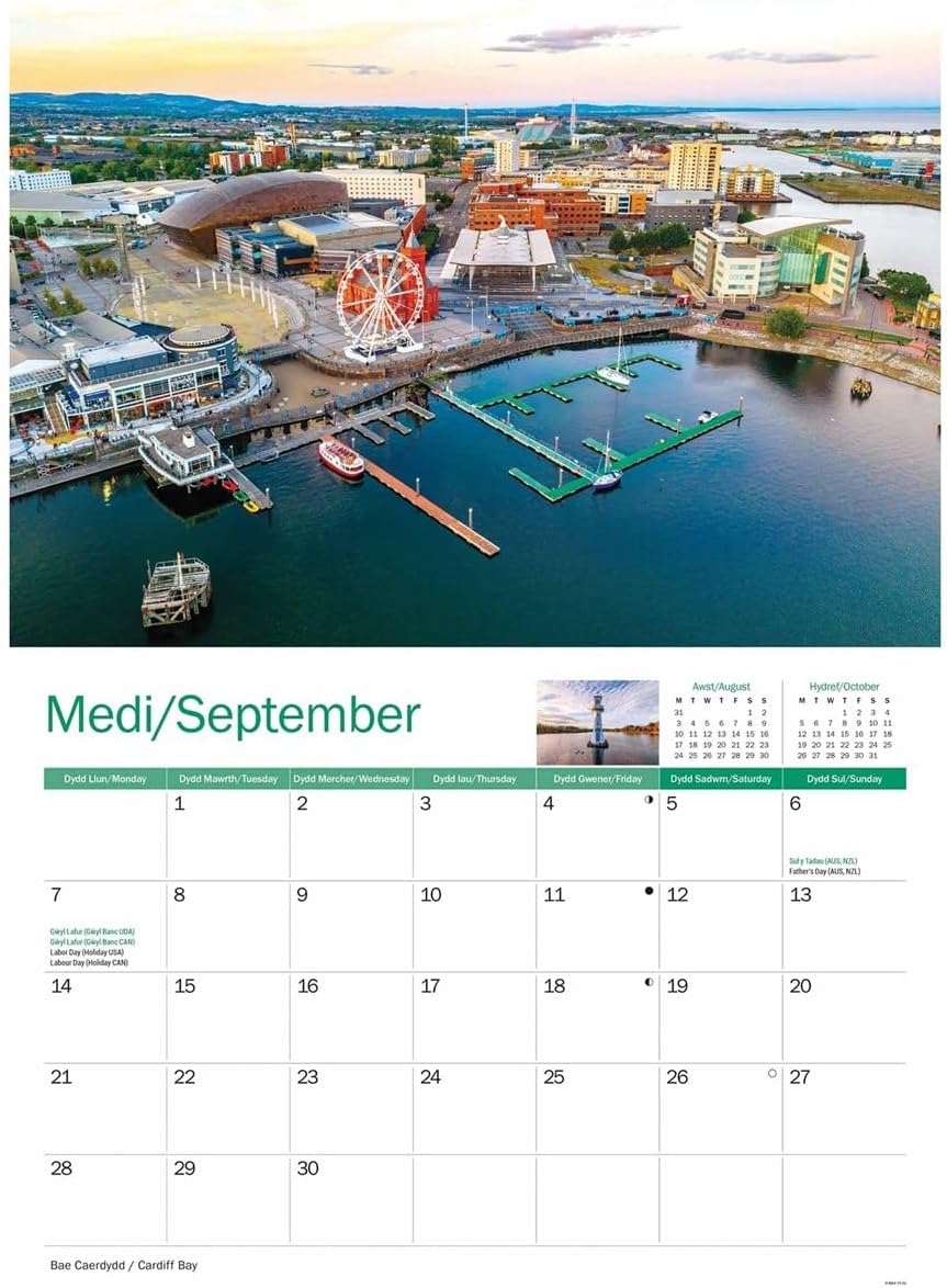 Cardiff 2026 A4 Wall Calendar