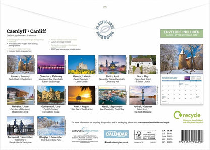 Cardiff 2026 A4 Wall Calendar