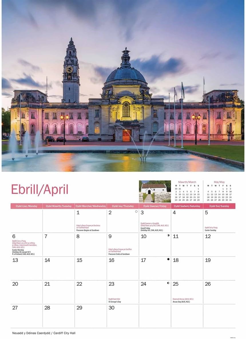Cardiff 2026 A4 Wall Calendar