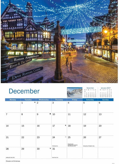 Cheshire 2026 A4 Wall Calendar