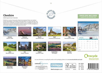 Cheshire 2026 A4 Wall Calendar