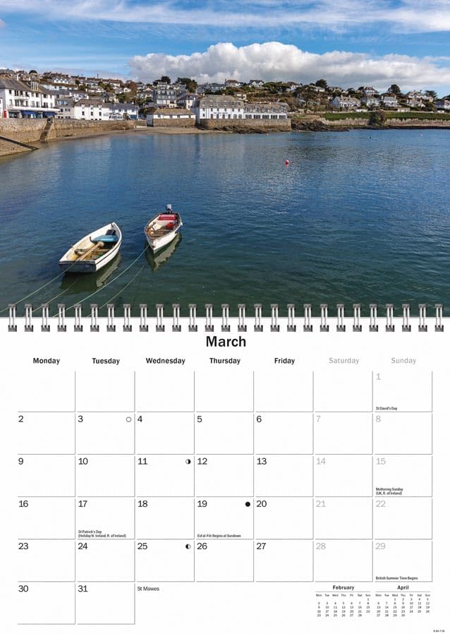 Cornish Riviera 2026 A5 Wall Calendar