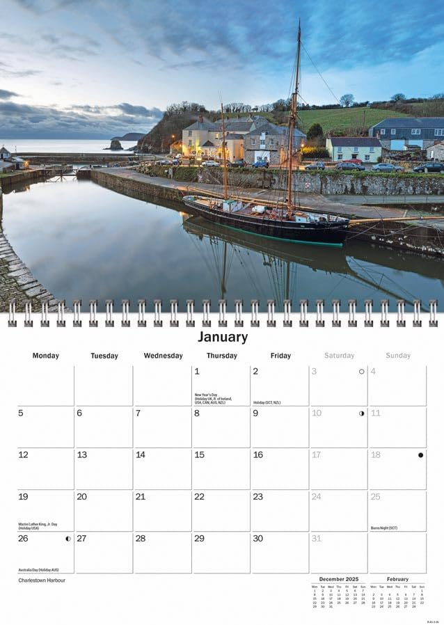Cornish Riviera 2026 A5 Wall Calendar