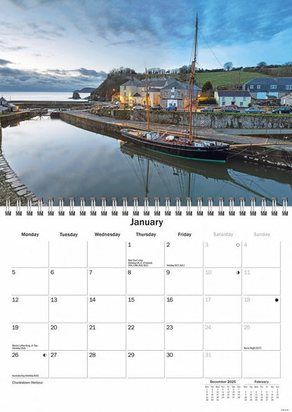 Cornish Riviera 2026 A5 Wall Calendar