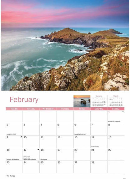 Cornwall 2026 A4 Wall Calendar