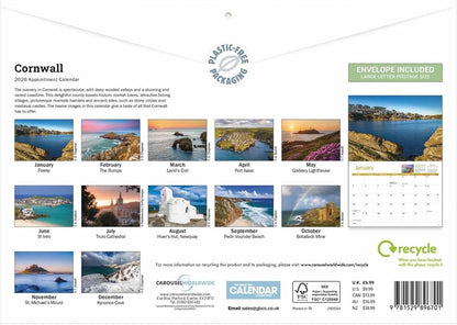 Cornwall 2026 A4 Wall Calendar