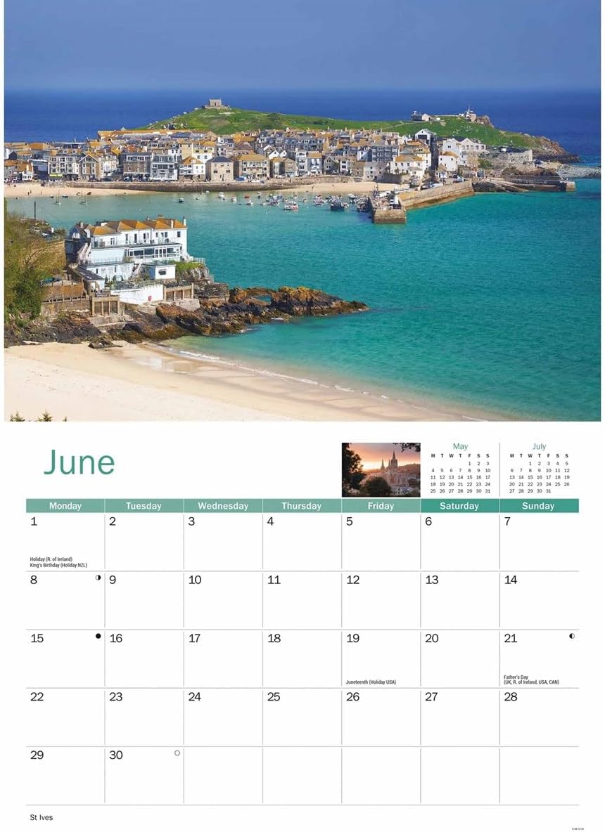 Cornwall 2026 A4 Wall Calendar