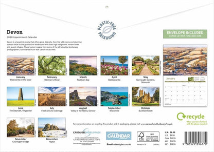 Devon 2026 A4 Wall Calendar