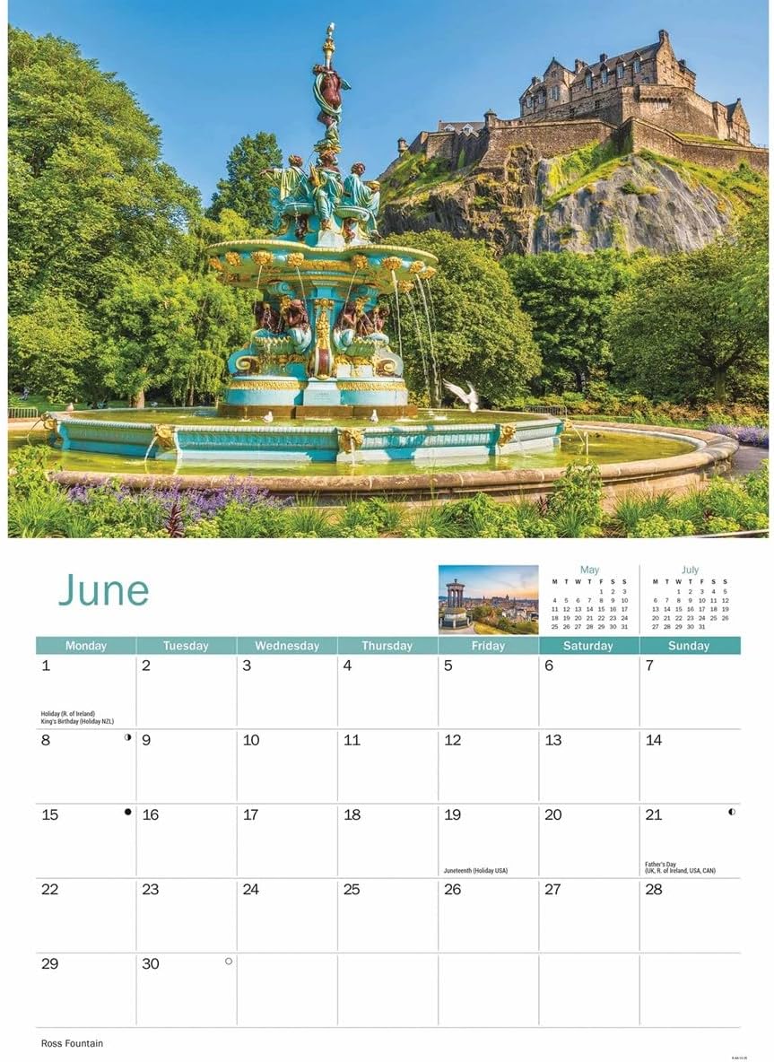 Edinburgh 2026 A4 Wall Calendar