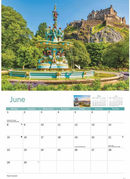 Edinburgh 2026 A4 Wall Calendar