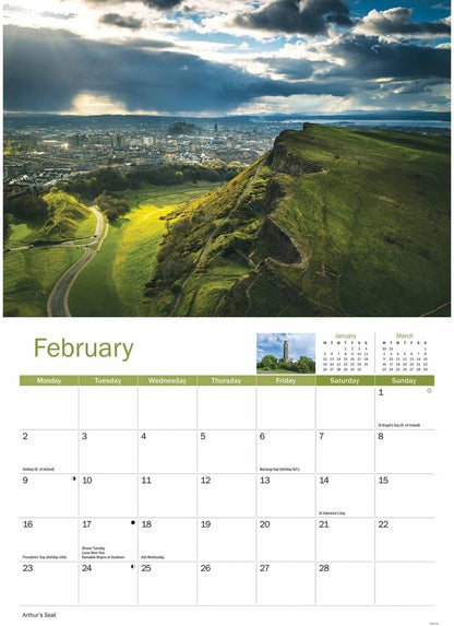Edinburgh 2026 A4 Wall Calendar