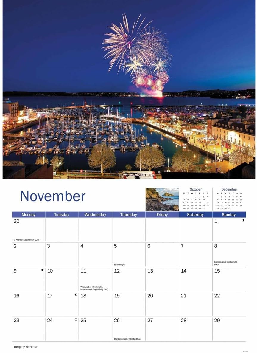 Carousel Worldwide, English Riviera 2026 A4 Wall Calendar