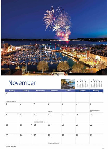 Carousel Worldwide, English Riviera 2026 A4 Wall Calendar