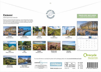 Exmoor 2026 A4 Wall Calendar