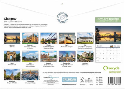 Glasgow 2026 A4 Wall Calendar