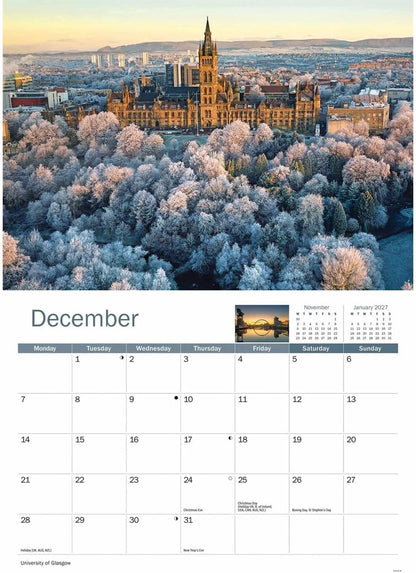 Glasgow 2026 A4 Wall Calendar