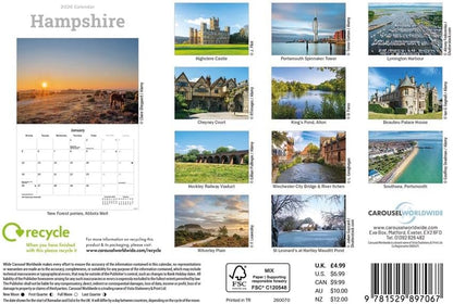 Hampshire 2026 A5 Wall Calendar