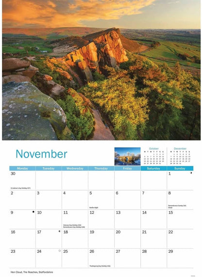 Heart Of England 2026 A4 Wall Calendar