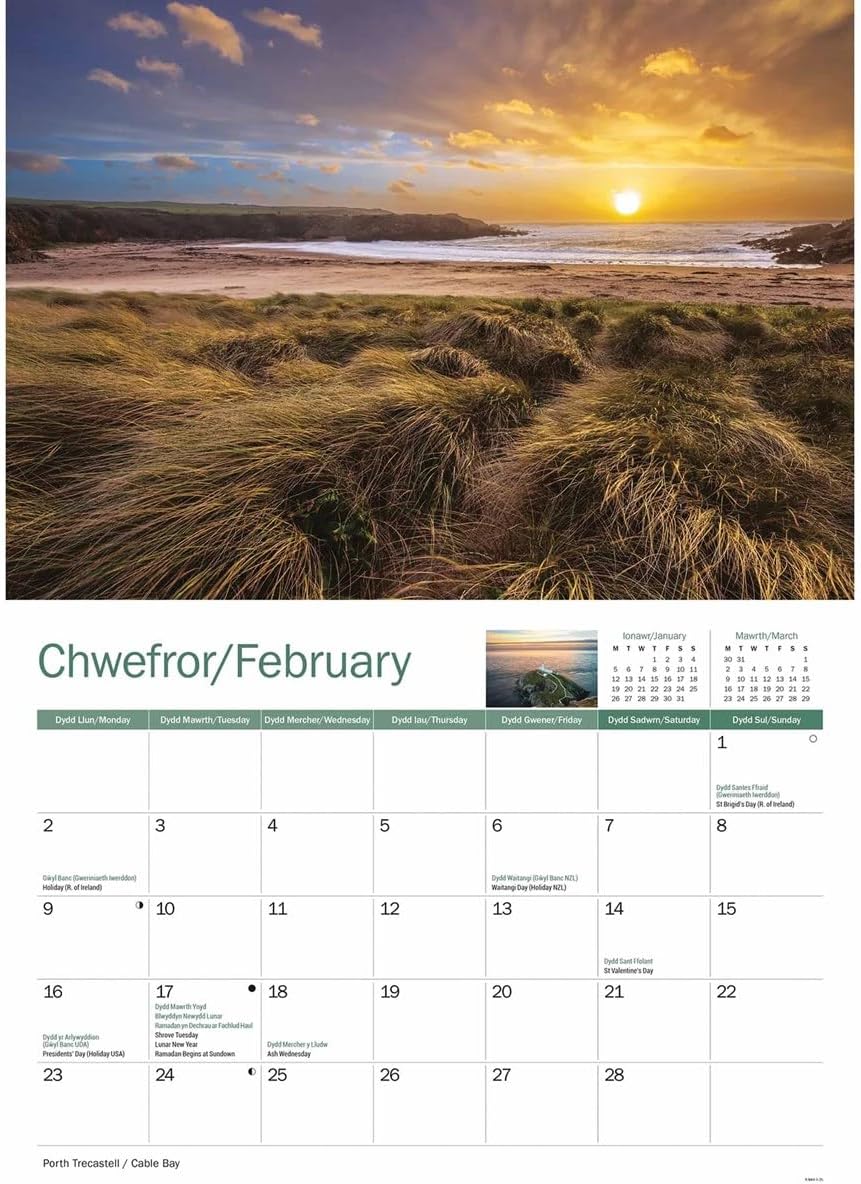 Carousel Worldwide, Isle of Anglesey 2026 A4 Wall Calendar