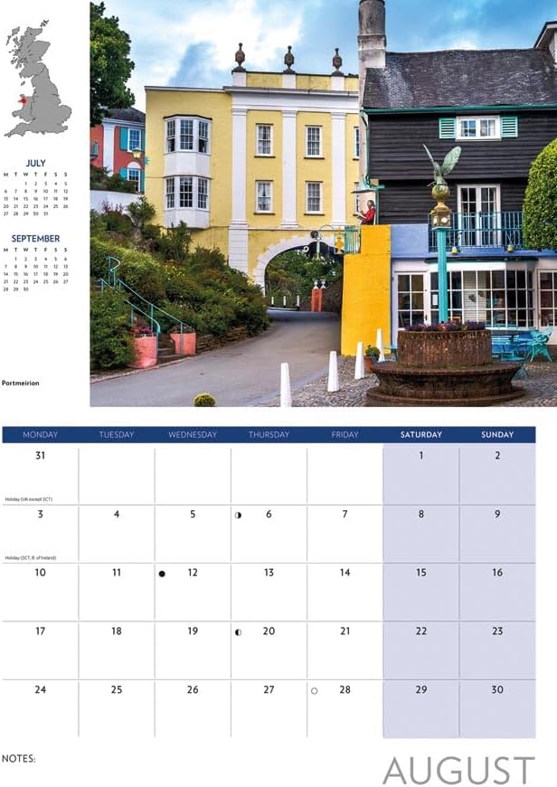 Journey Through Britain 2026 A4 Wall Calendar