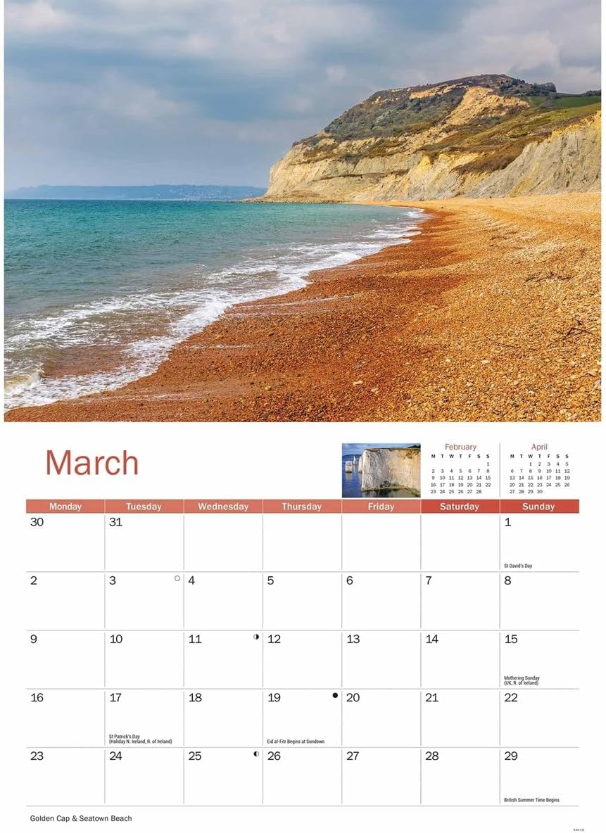 Jurassic Coast 2026 A4 Wall Calendar
