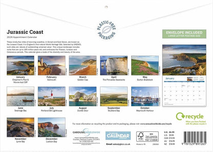 Jurassic Coast 2026 A4 Wall Calendar
