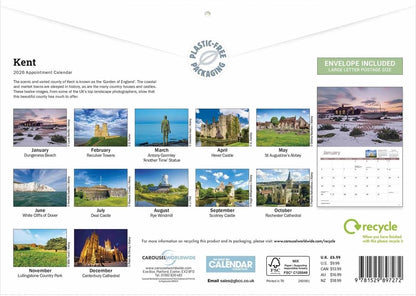 Carousel Worldwide, Kent 2026 A4 Wall Calendar