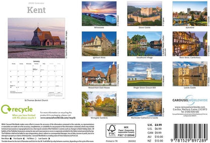 Carousel Worldwide, Kent 2026 A5 Wall Calendar