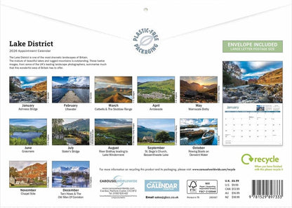 Lake District 2026 A4 Wall Calendar