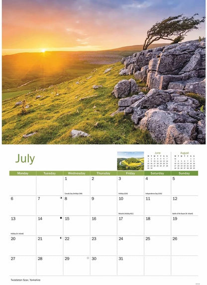 Carousel Worldwide, Landscapes of Britain 2026 A4 Wall Calendar