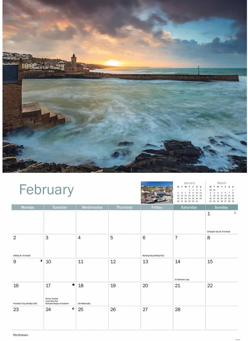 Lizard Peninsula 2026 A4 Wall Calendar
