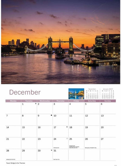 Carousel Worldwide, London 2026 A4 Wall Calendar