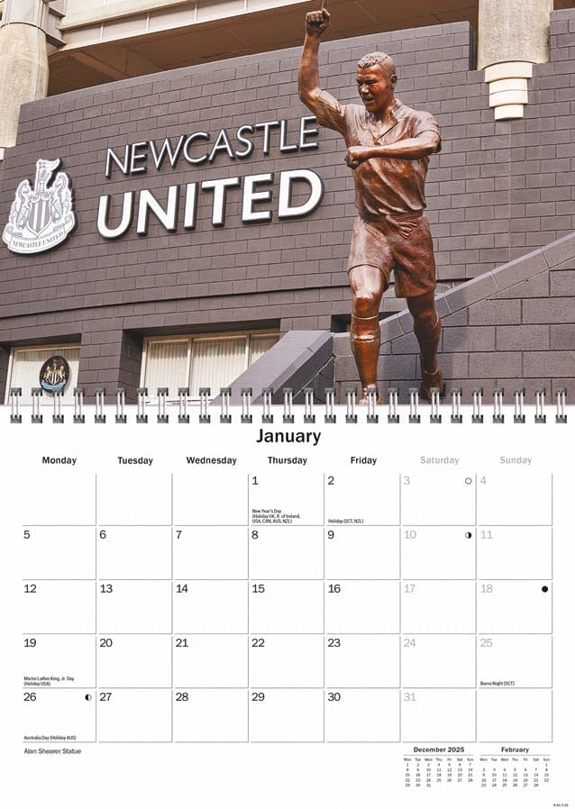 Newcastle 2026 A5 Wall Calendar
