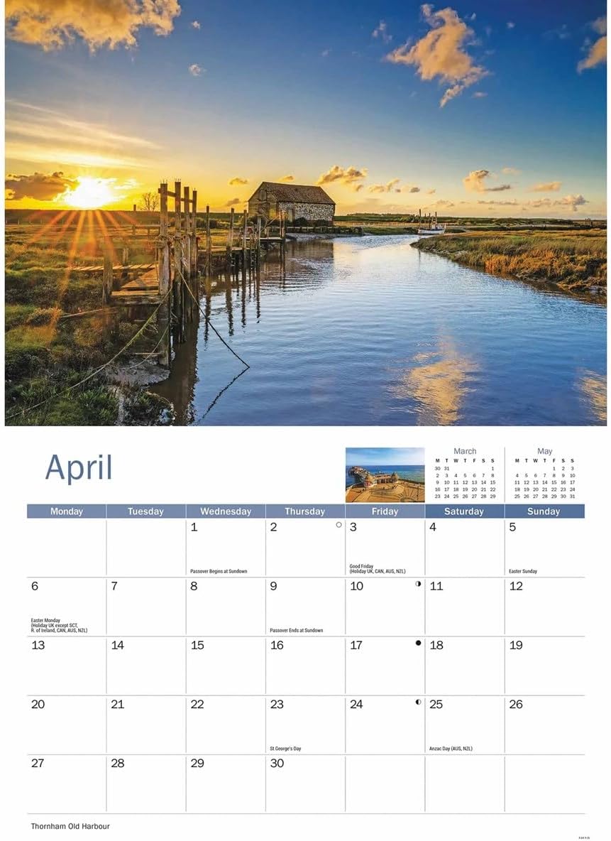 Carousel Worldwide, Norfolk Coast 2026 A4 Wall Calendar