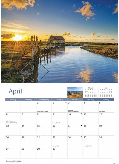 Carousel Worldwide, Norfolk Coast 2026 A4 Wall Calendar