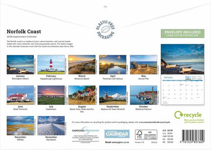Carousel Worldwide, Norfolk Coast 2026 A4 Wall Calendar