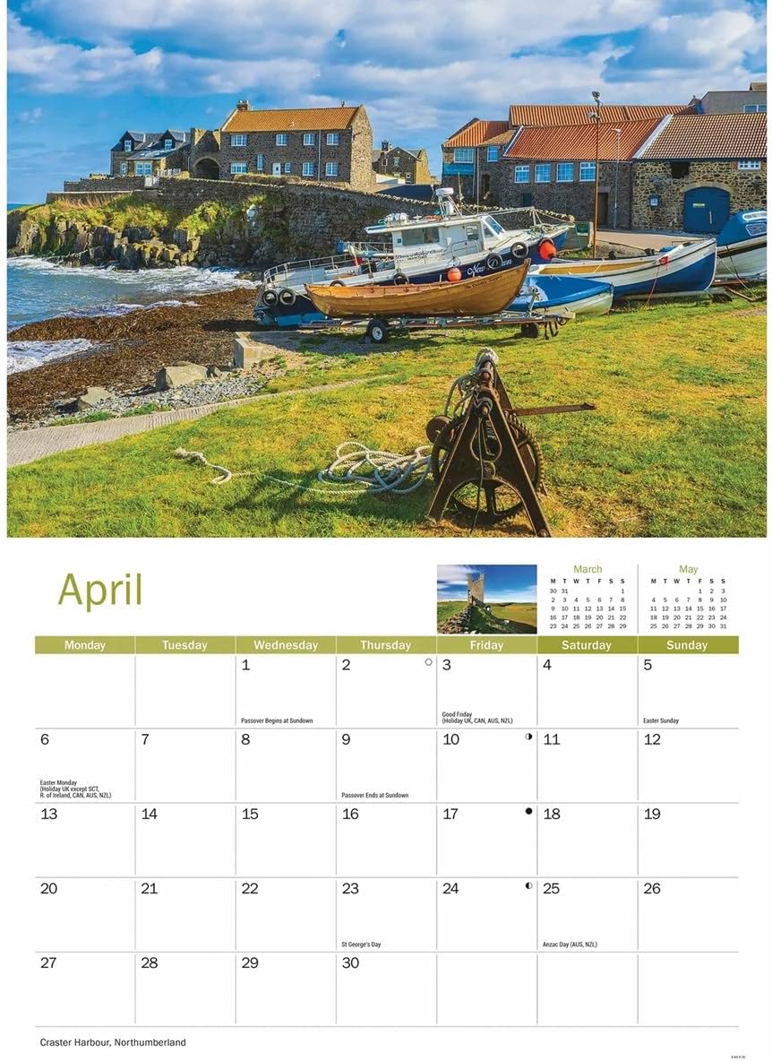 North East England 2026 A4 Wall Calendar